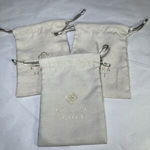 3 Kendra Scott Jewelry Bag Pouches Drawstring Med 5.5" x 4.5" VGC Fast Shipping
